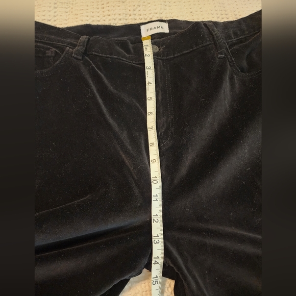 Frame NWT Women's Black Velvet Le Palazzo Crop Flared Pants Size 33 Goth $498 - Picture 9 of 12